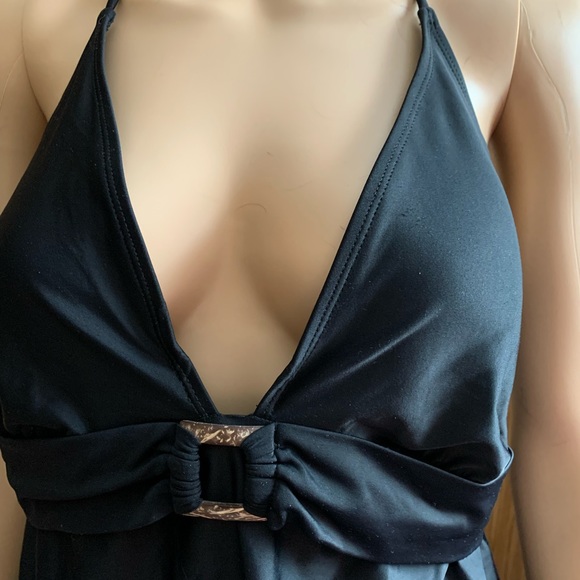 🍉 Athletic works tankini, plus size, halter top tie at neck skirted bottom brief - Picture 2 of 14